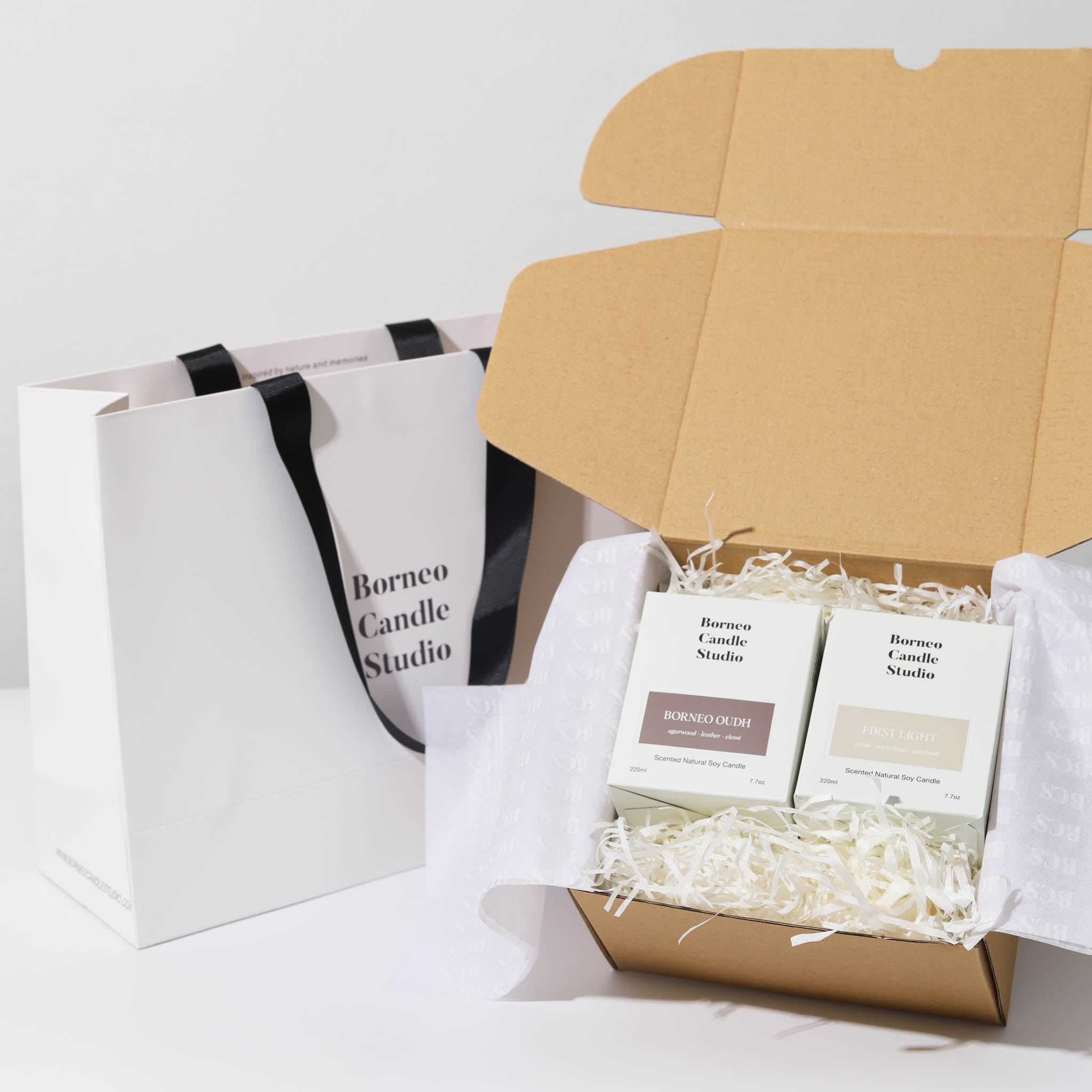 Customised Gift Box Service with Paper Bag Borneo Candle Studio Brunei