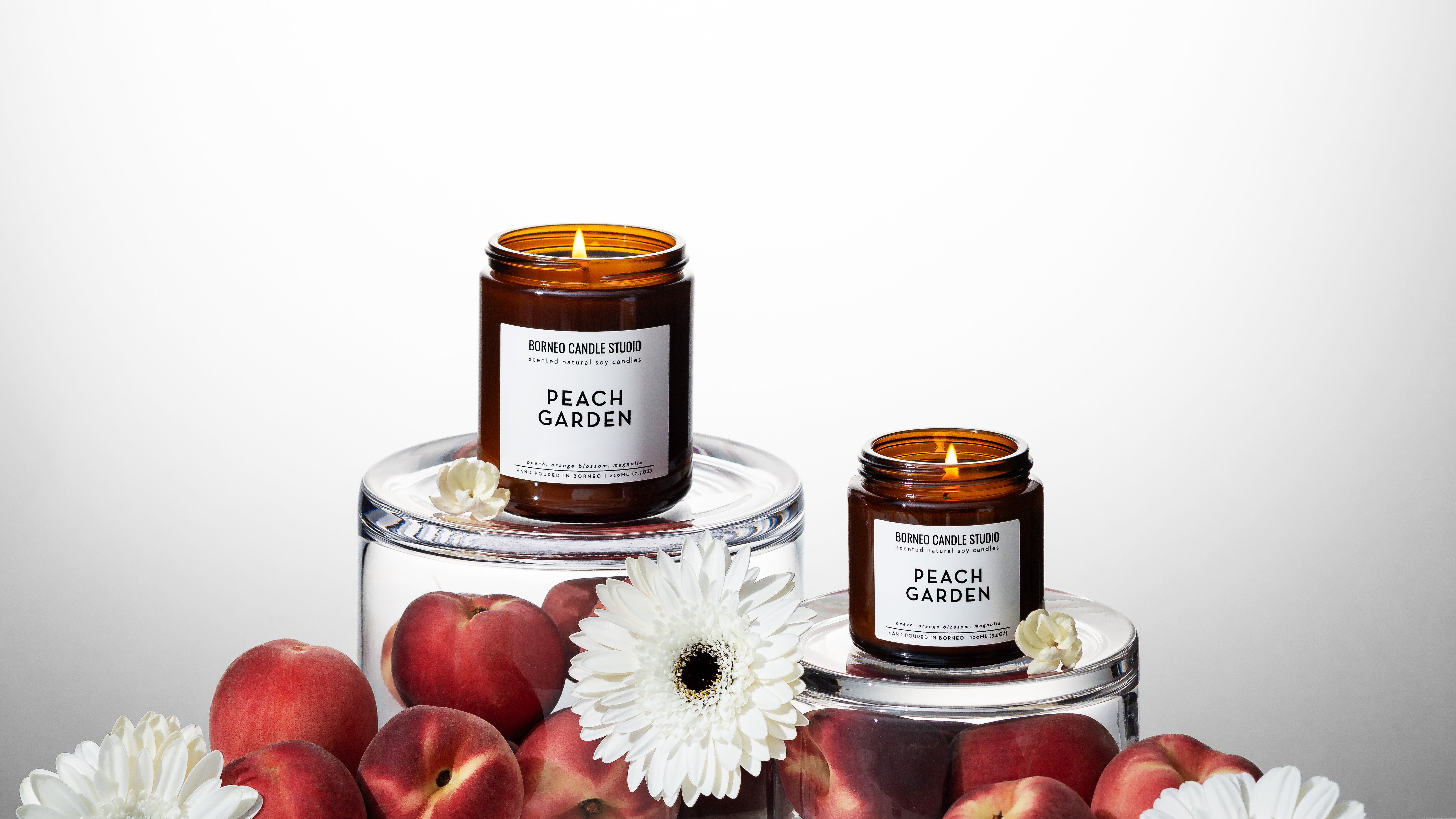 Peach Garden Scented Candle Brunei - A Fruity & Floral Candle