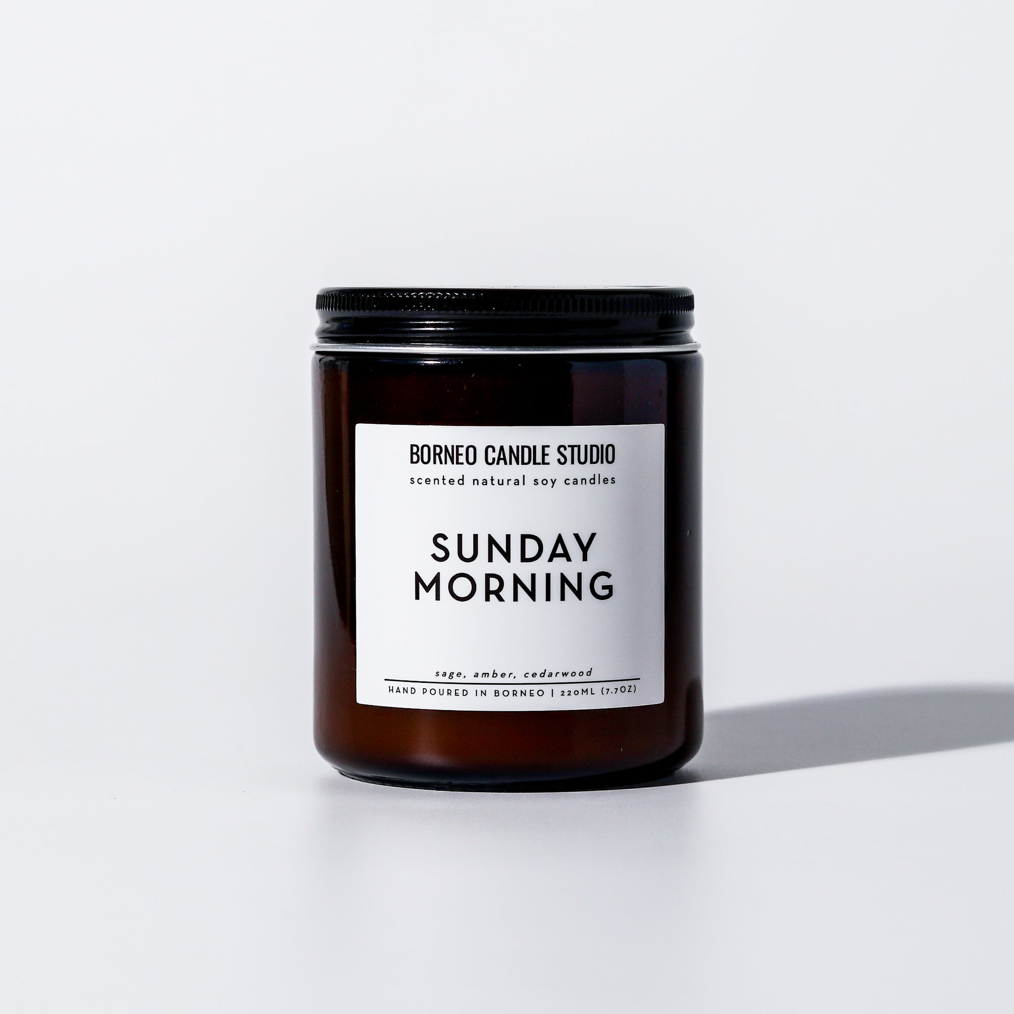 Sunday Morning soy candle sage amber cedarwood candle Borneo Candle Studio Malaysia Brunei